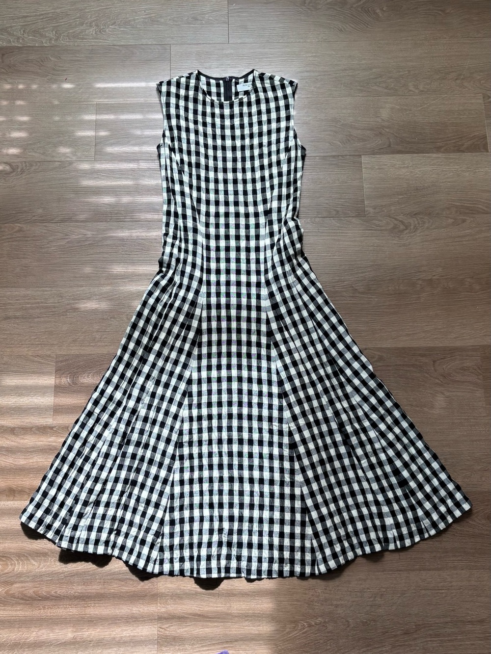 NWOT MM.LaFleur Black and White Gingham Midi Dress